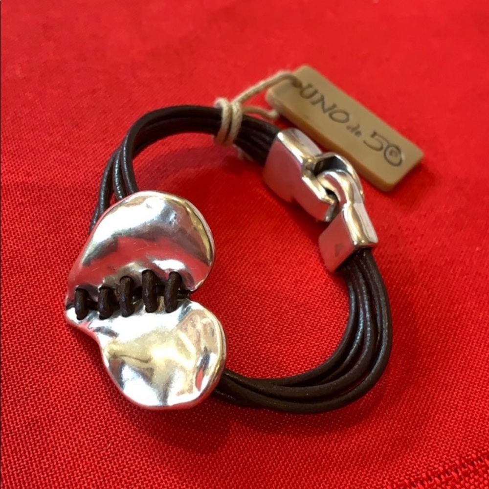 Uno de 50 silver heart bracelet